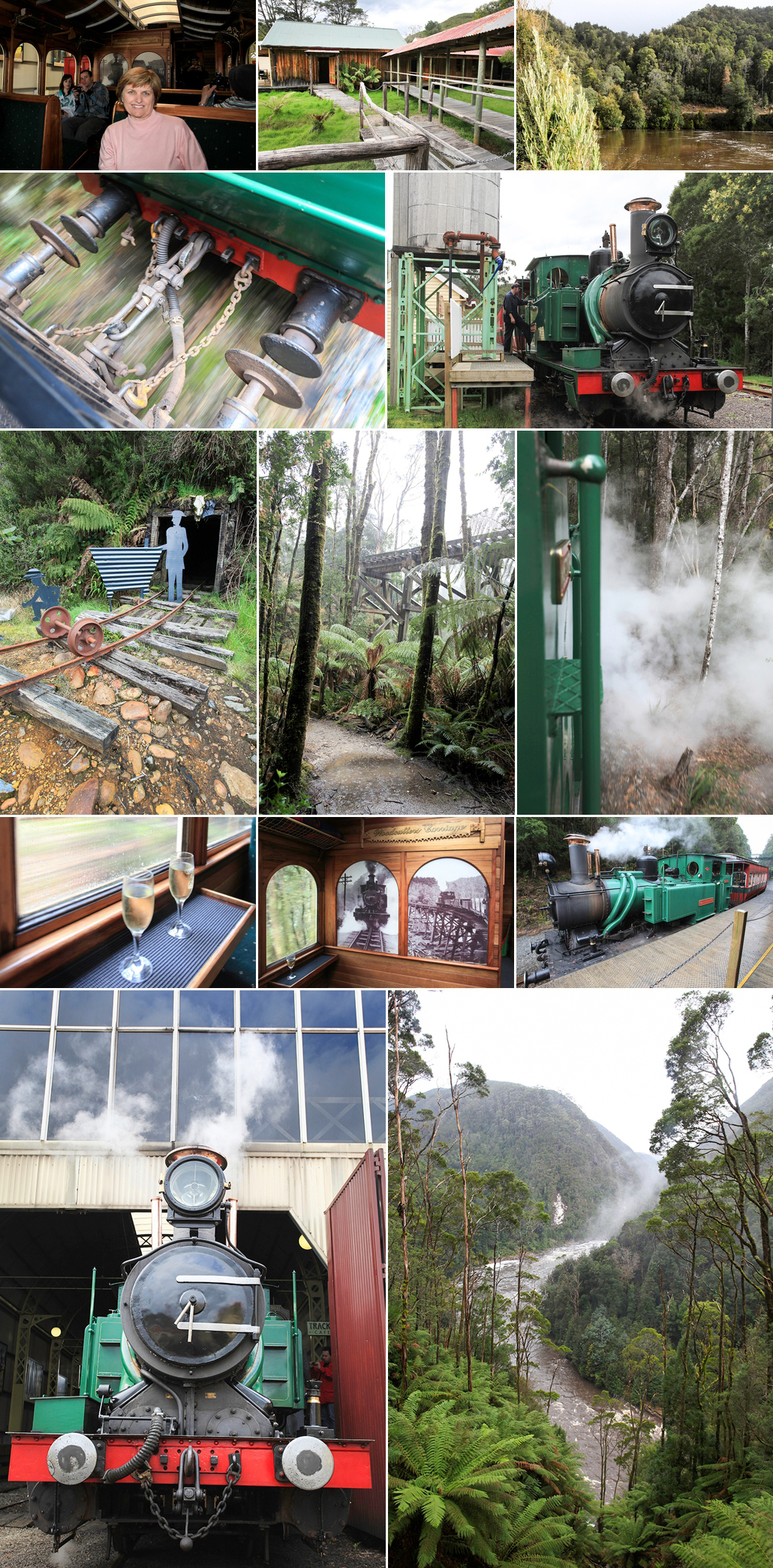 West Coast Wilderness Railway - montage of photos