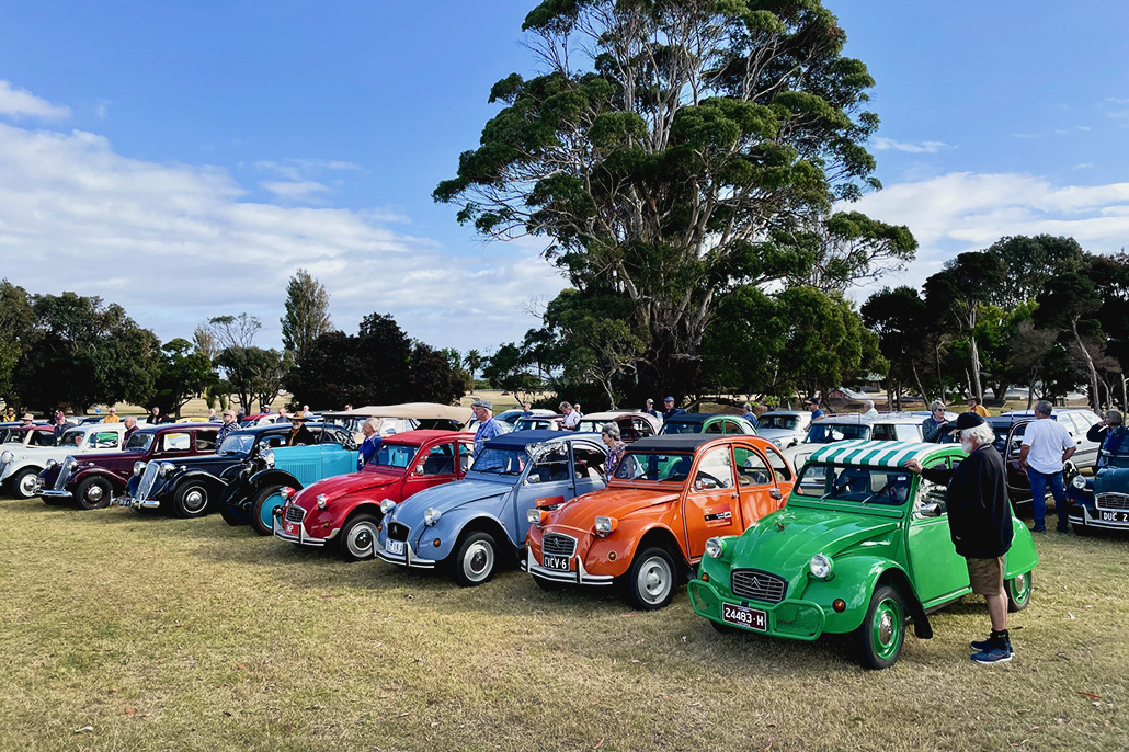 Citroen cars lined up.