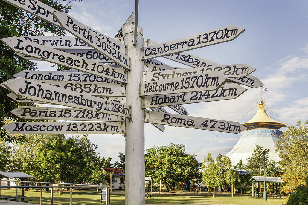 Dinosaur Trail - signposts at Barcaldine.