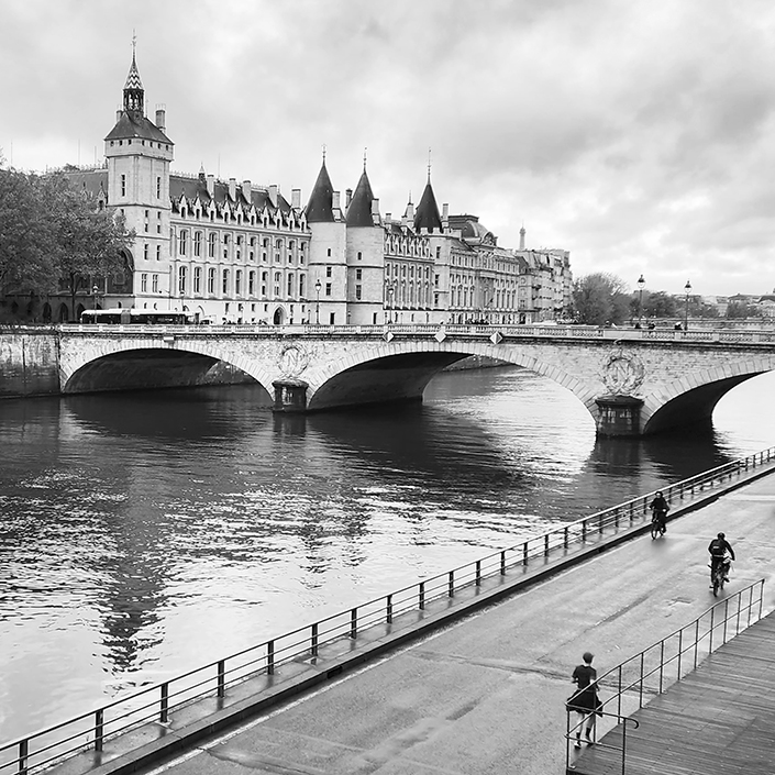 River Seine & Bridge Paris Scene