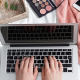 Lifestyle balance - woman working on a laptop