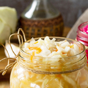 Sauerkraut in jars