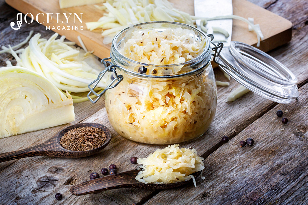 Sauerkraut in a jar