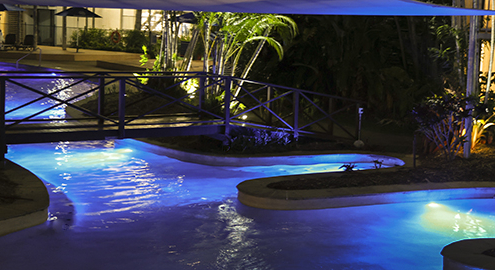 Oaks Port Douglas - night pool scene