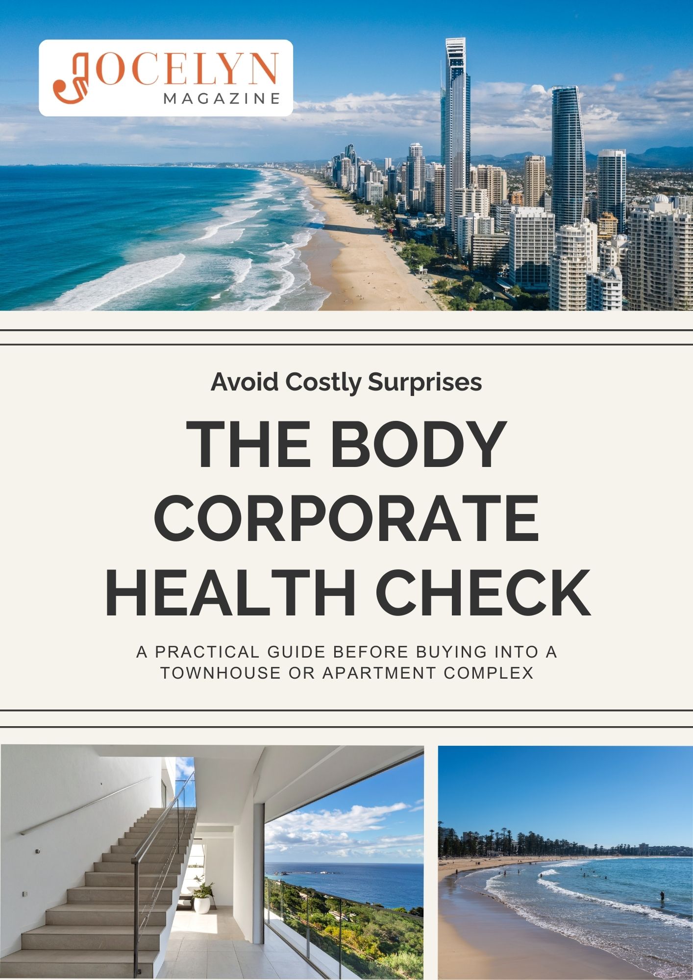 Body corporate checklist before buying townhouse apartment: ebook cover.
