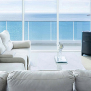 coastal-apartment-living-australia-ocean-view Coastal apartment living Australia with ocean view from modern living room.