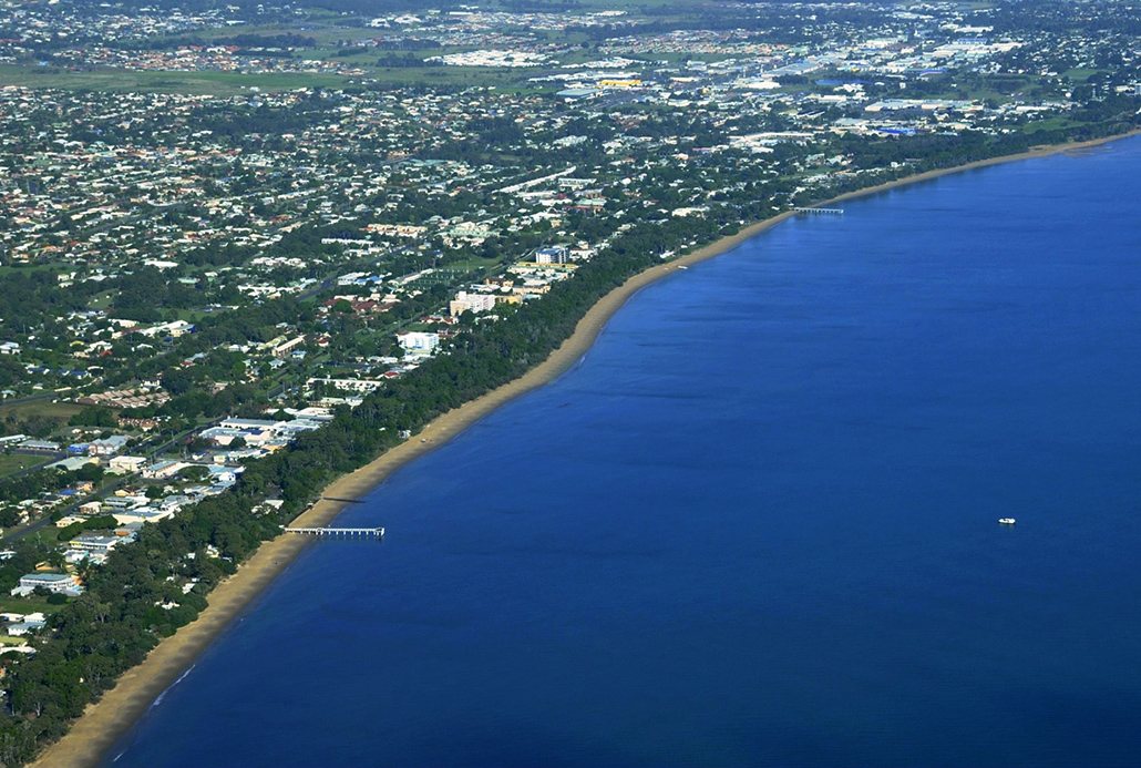 Hervey Bay coastline Fraser Coast Queensland aerial view