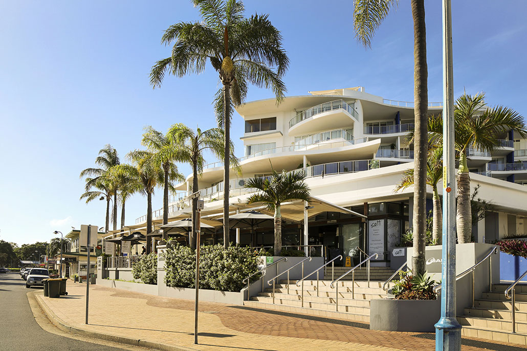 Hervey Bay esplanade apartment living cafes coastal Queensland.
