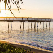 Hervey Bay Esplanade sunrise at Torquay jetty on the Fraser Coast Queensland