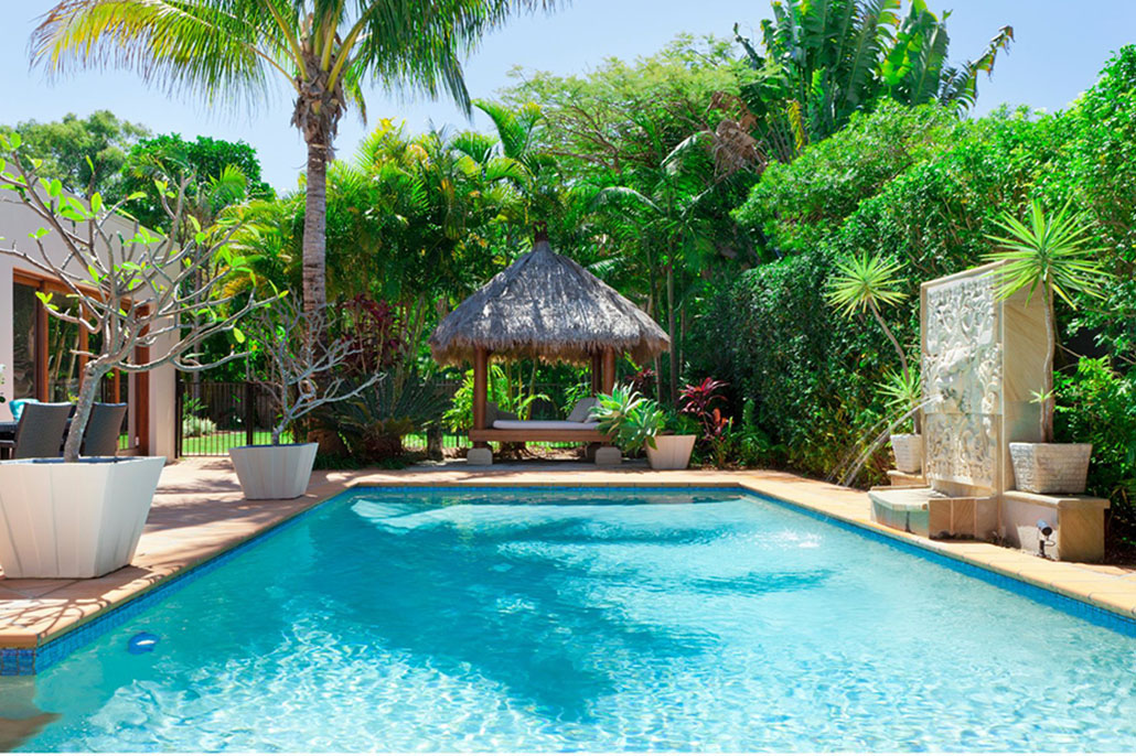 Resort-style pool area in an Australian lifestyle village community for downsizers