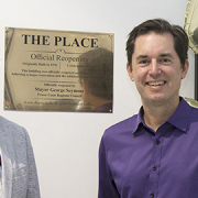 Glen Winney and Fraser Coast Mayor George Seymour at the reopening of The Place Urangan in Hervey Bay.