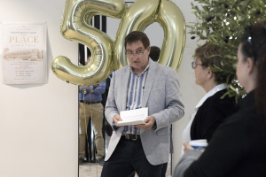 Developer Glen Winney speaking at the reopening of The Place Urangan.