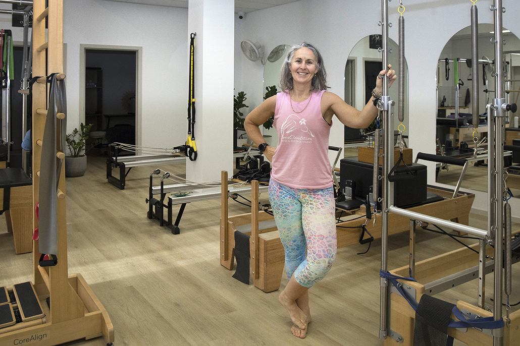 Timi Delahunty inside Core Condition Pilates and Massage Studio at The Place Urangan.