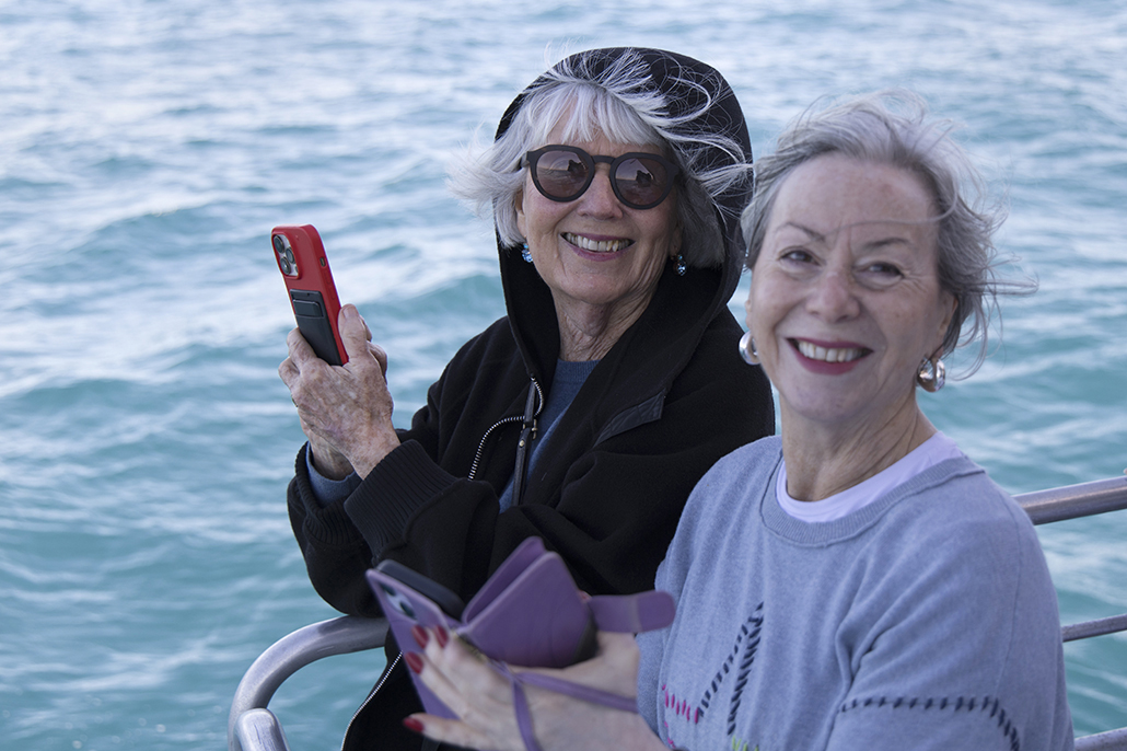 Penelope Jools and Julia Audova enjoying a Whalesong cruise in Hervey Bay
